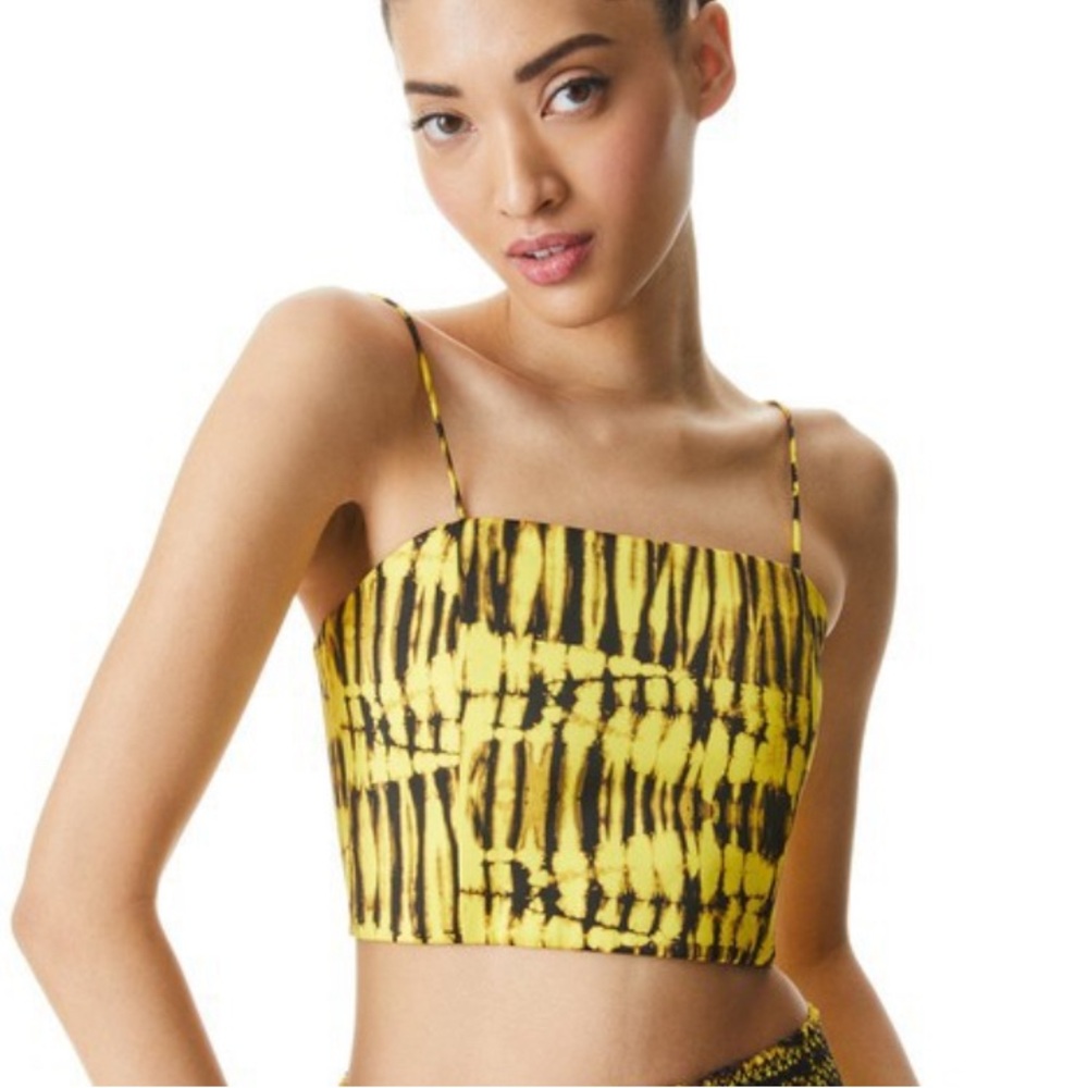 Alice + Olivia Sun Drenched Sun Beam Smocked Bustier Bandeau top
